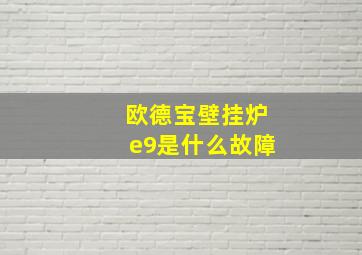 欧德宝壁挂炉e9是什么故障