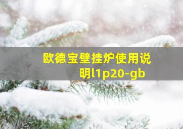 欧德宝壁挂炉使用说明l1p20-gb