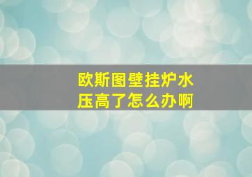 欧斯图壁挂炉水压高了怎么办啊