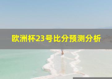 欧洲杯23号比分预测分析