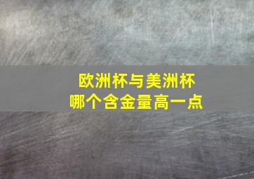 欧洲杯与美洲杯哪个含金量高一点