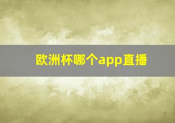 欧洲杯哪个app直播