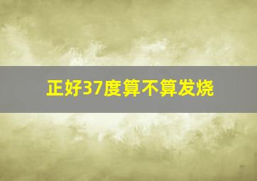 正好37度算不算发烧