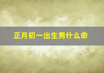 正月初一出生男什么命