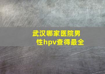 武汉哪家医院男性hpv查得最全