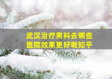 武汉治疗男科去哪些医院效果更好呢知乎