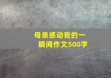 母亲感动我的一瞬间作文500字