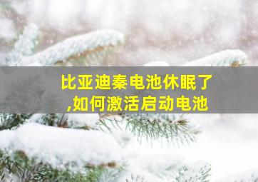 比亚迪秦电池休眠了,如何激活启动电池