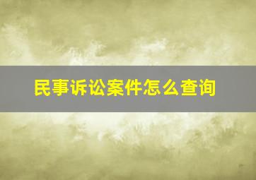 民事诉讼案件怎么查询