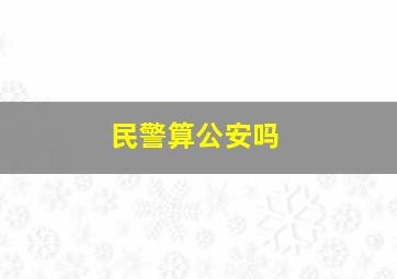 民警算公安吗