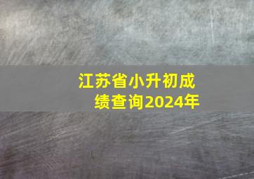 江苏省小升初成绩查询2024年