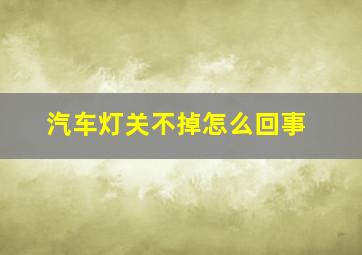 汽车灯关不掉怎么回事