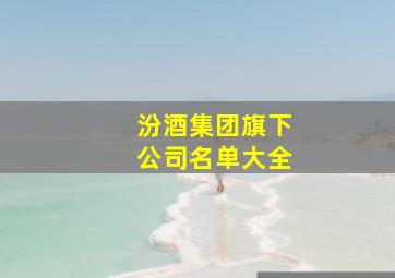 汾酒集团旗下公司名单大全