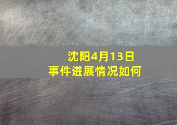 沈阳4月13日事件进展情况如何