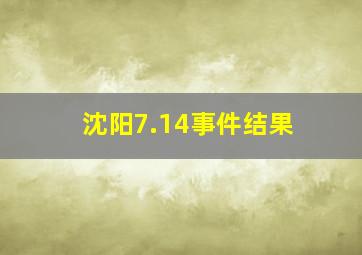 沈阳7.14事件结果