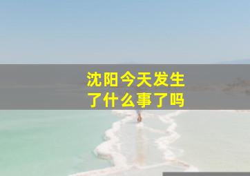 沈阳今天发生了什么事了吗