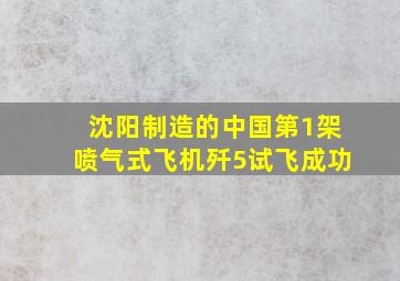 沈阳制造的中国第1架喷气式飞机歼5试飞成功