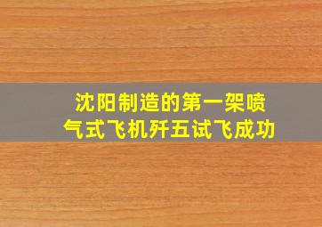 沈阳制造的第一架喷气式飞机歼五试飞成功