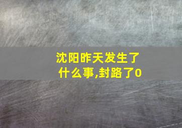 沈阳昨天发生了什么事,封路了0