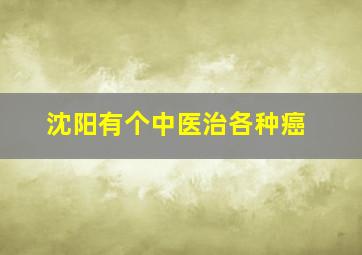 沈阳有个中医治各种癌