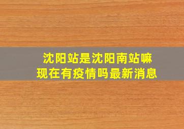 沈阳站是沈阳南站嘛现在有疫情吗最新消息