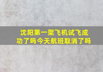 沈阳第一架飞机试飞成功了吗今天航班取消了吗