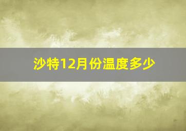 沙特12月份温度多少