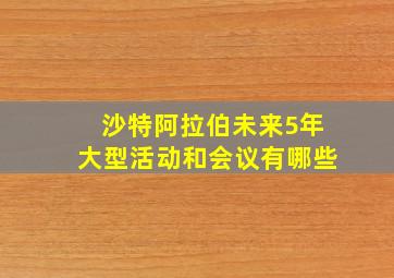 沙特阿拉伯未来5年大型活动和会议有哪些