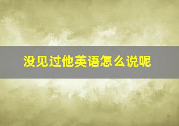 没见过他英语怎么说呢