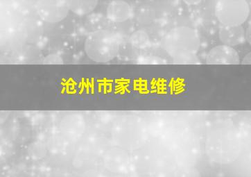 沧州市家电维修