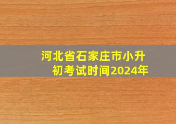 河北省石家庄市小升初考试时间2024年