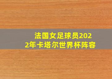 法国女足球员2022年卡塔尔世界杯阵容