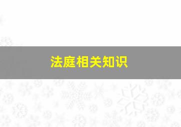 法庭相关知识