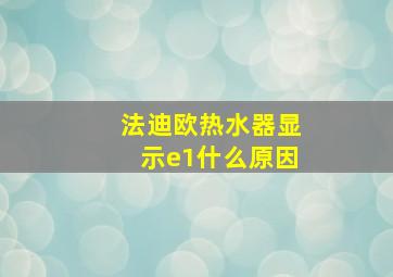 法迪欧热水器显示e1什么原因