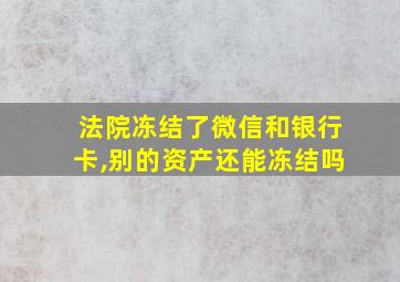 法院冻结了微信和银行卡,别的资产还能冻结吗