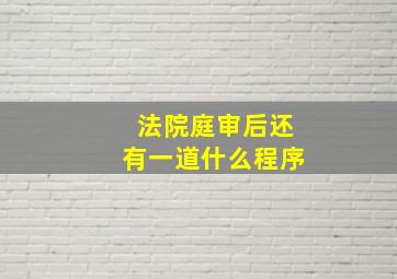 法院庭审后还有一道什么程序