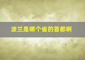 波兰是哪个省的首都啊