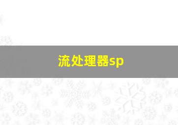 流处理器sp