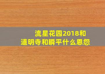 流星花园2018和道明寺和瞬平什么恩怨