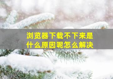 浏览器下载不下来是什么原因呢怎么解决