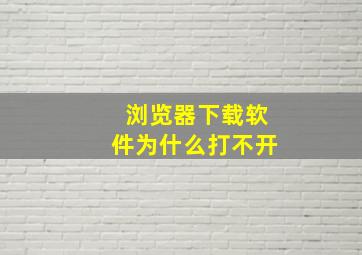 浏览器下载软件为什么打不开