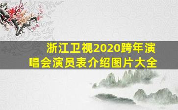 浙江卫视2020跨年演唱会演员表介绍图片大全