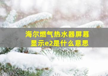 海尔燃气热水器屏幕显示e2是什么意思