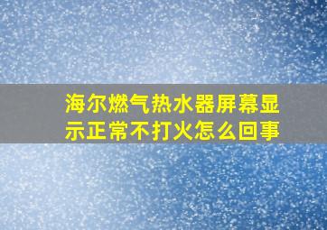 海尔燃气热水器屏幕显示正常不打火怎么回事