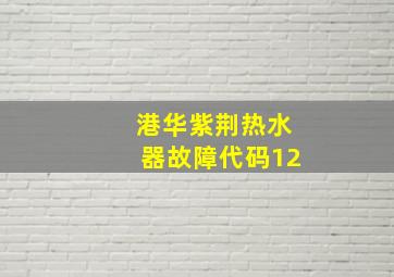 港华紫荆热水器故障代码12