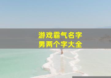 游戏霸气名字男两个字大全