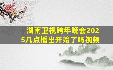 湖南卫视跨年晚会2025几点播出开始了吗视频