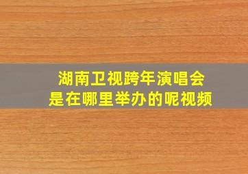 湖南卫视跨年演唱会是在哪里举办的呢视频