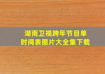 湖南卫视跨年节目单时间表图片大全集下载