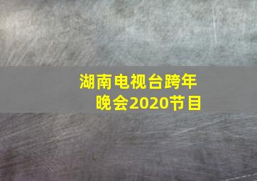 湖南电视台跨年晚会2020节目